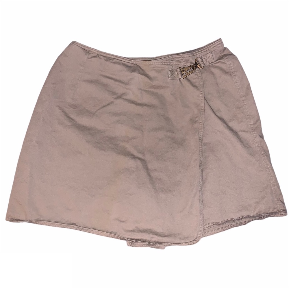 Vintage 90s Tan Khaki Safari-Style Skort